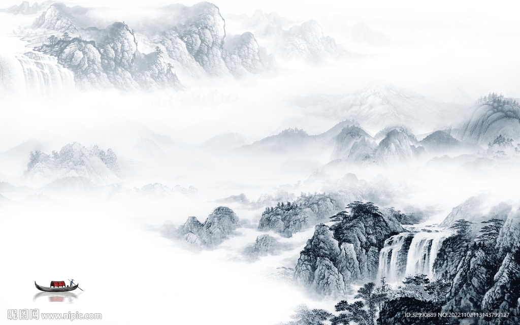 高清 山水电视背景 TIf分层