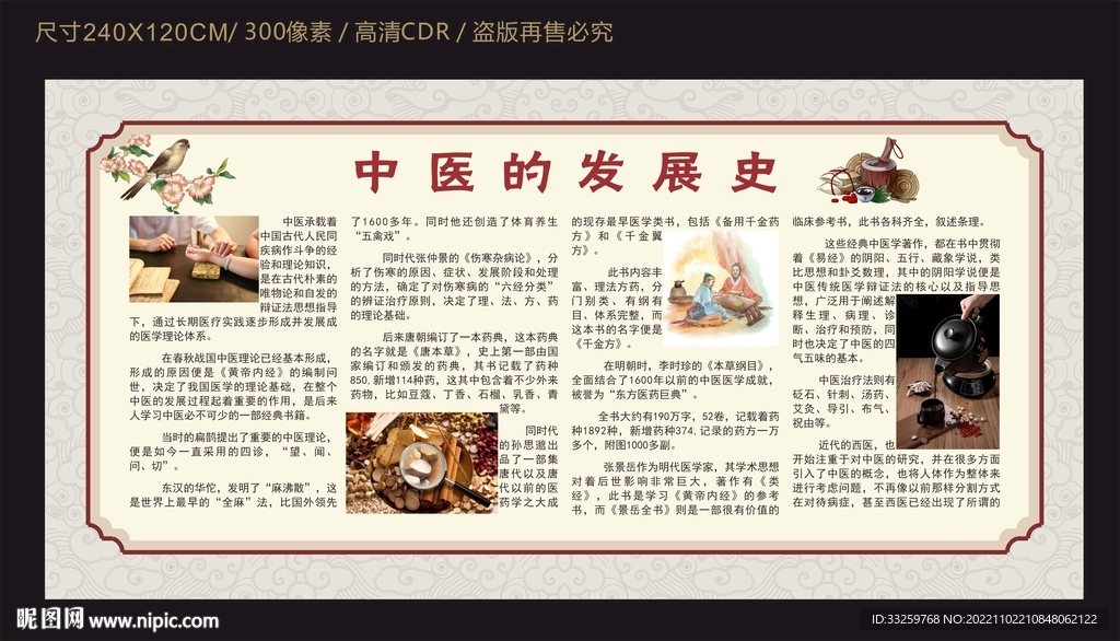 中医的发展史宣传栏