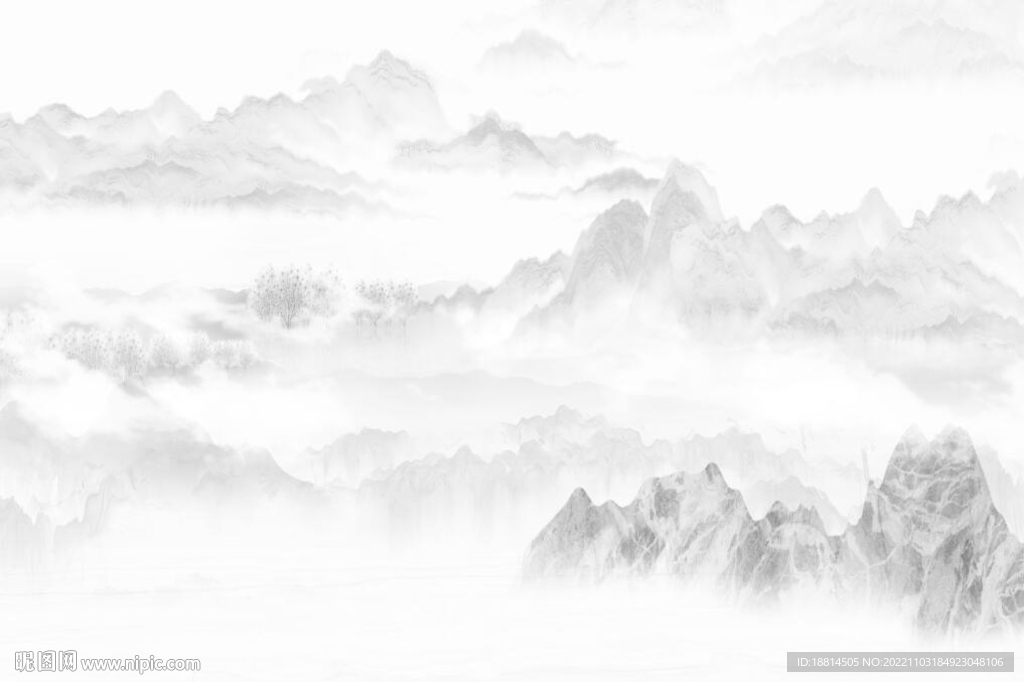 简约山水背景墙