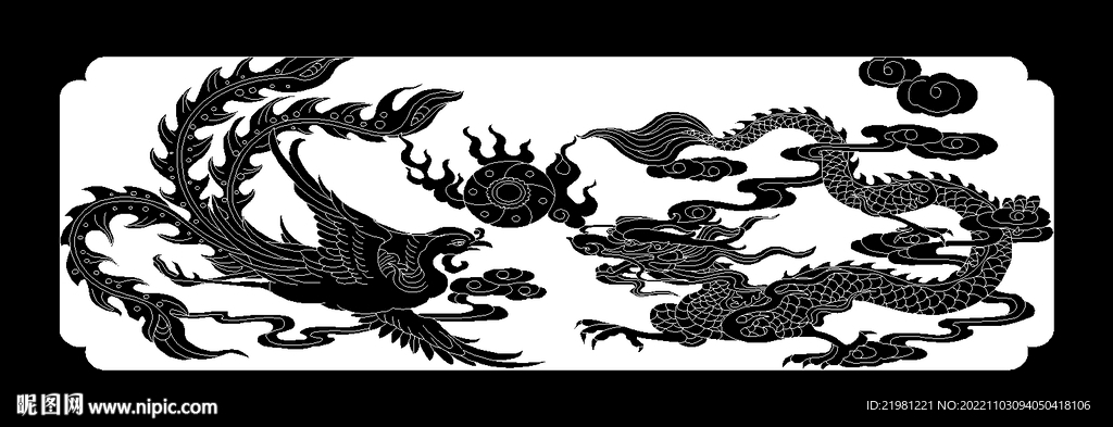 龙凤呈祥矢量图