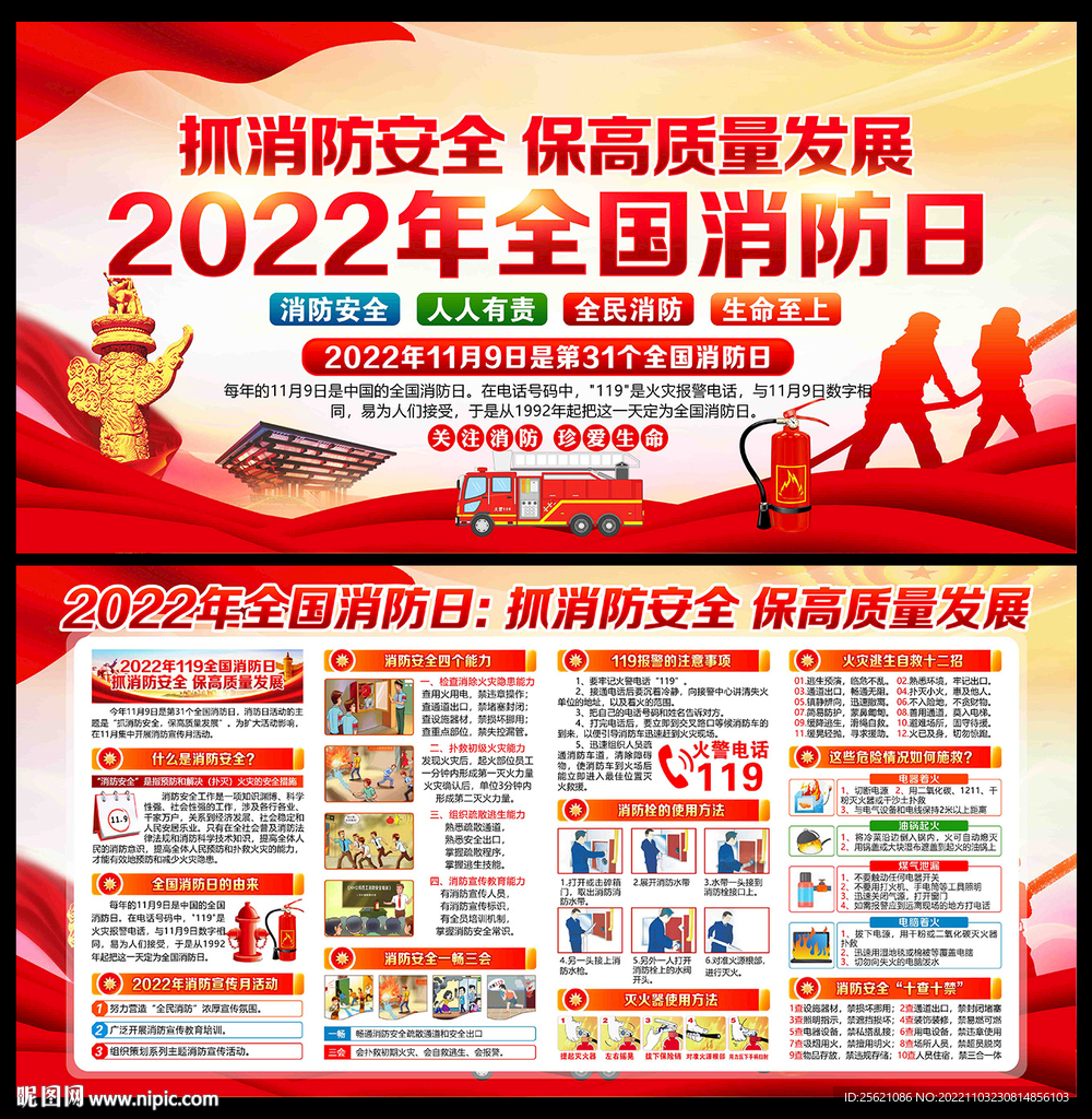 2022全国消防日展板