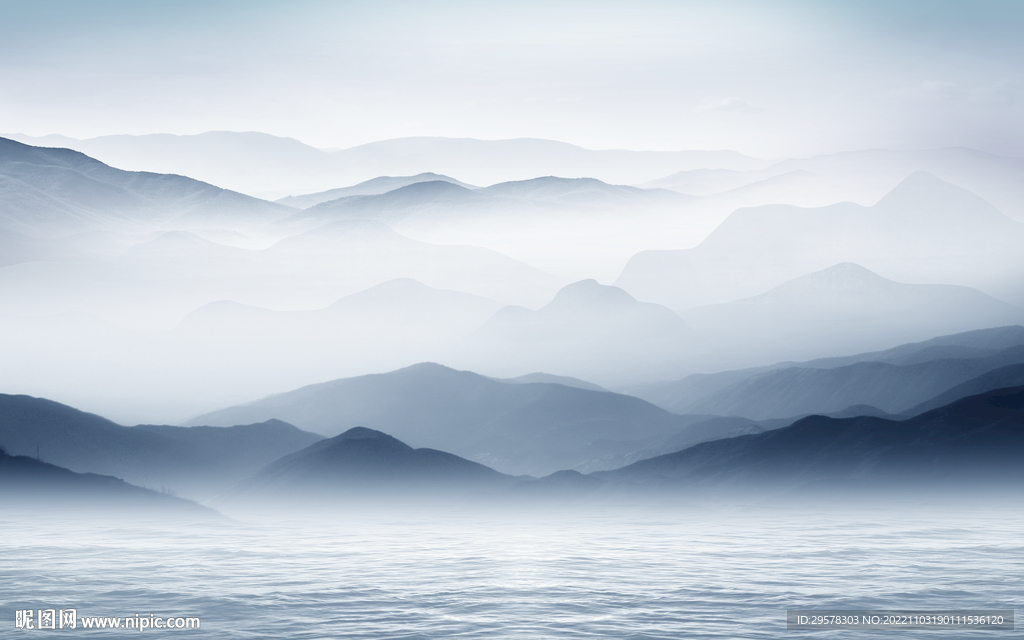 客厅 爆款中式山水 TIf分层