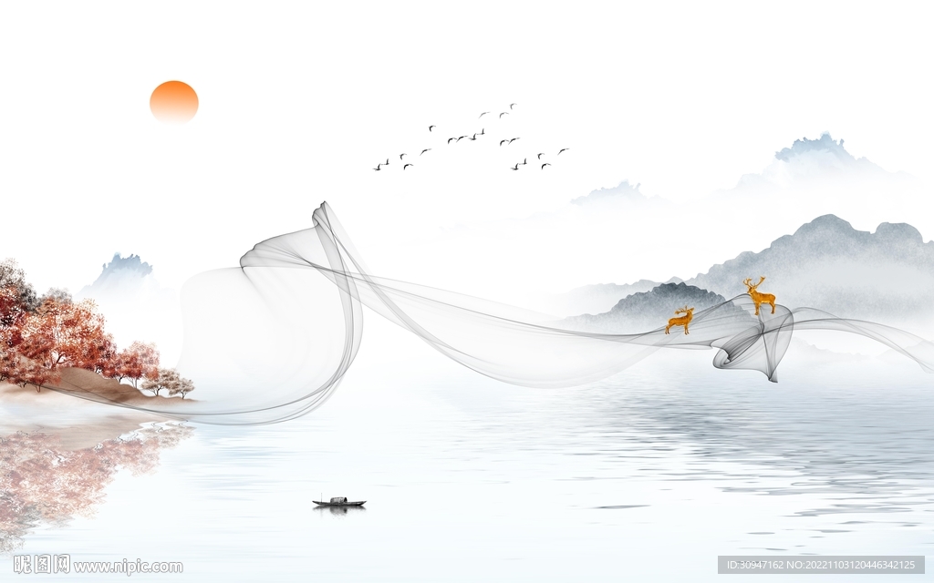 线条 最新爆款山水 tIf分层