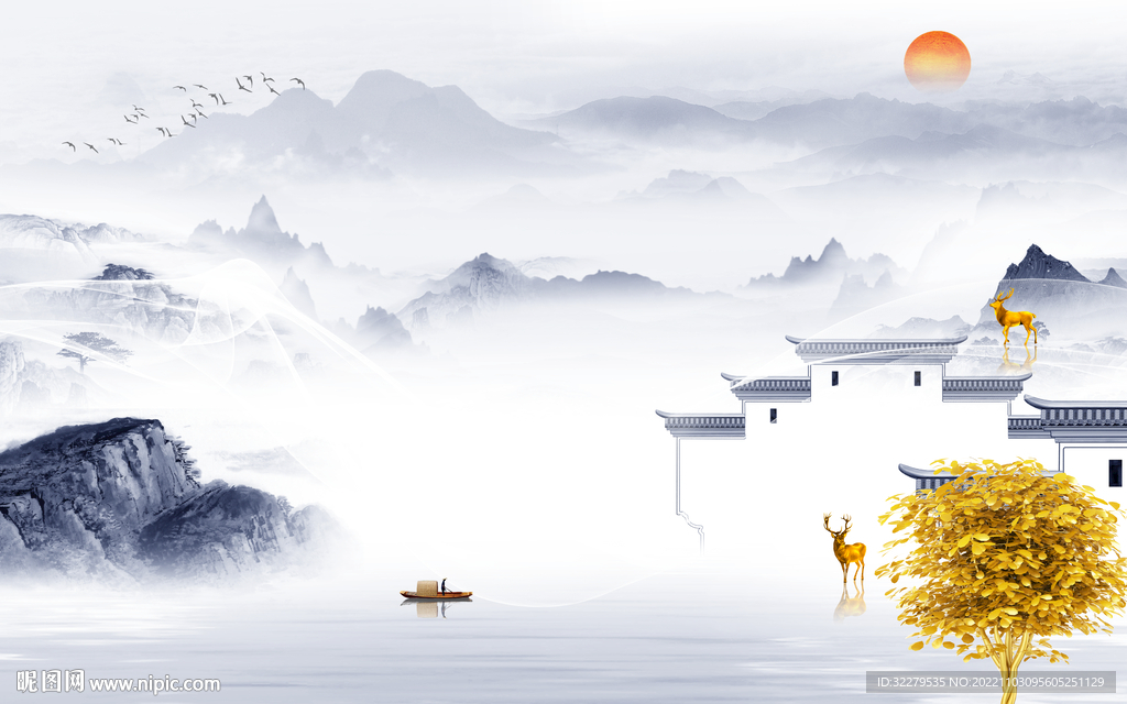 新款 山水新无框画 TiF分层