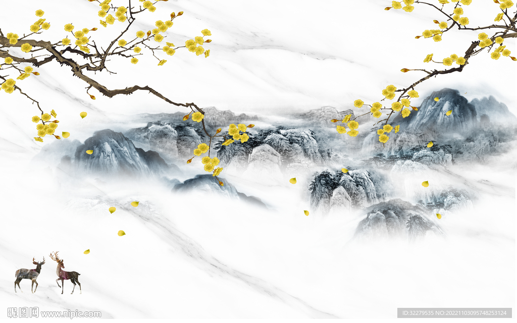 最新 山水新无框画 TiF分层