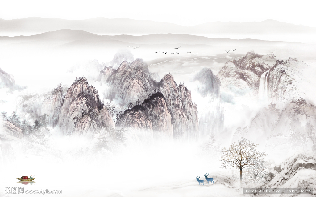 古风 人气新款山水 tif分层