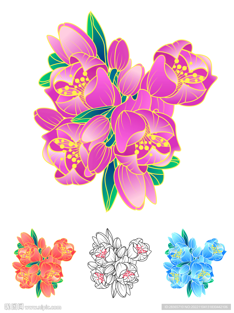 郁金香AI矢量插画