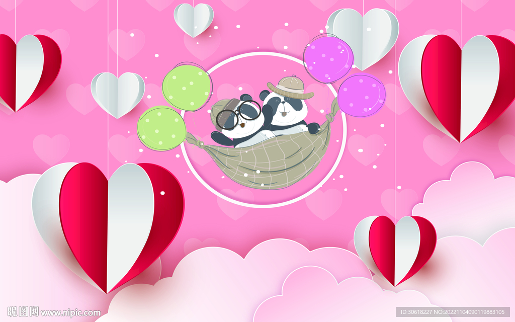 卡通儿童房背景墙 