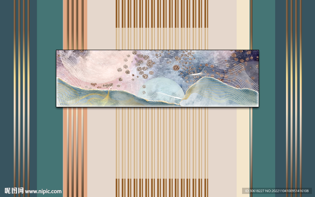 现代轻奢直播背景墙