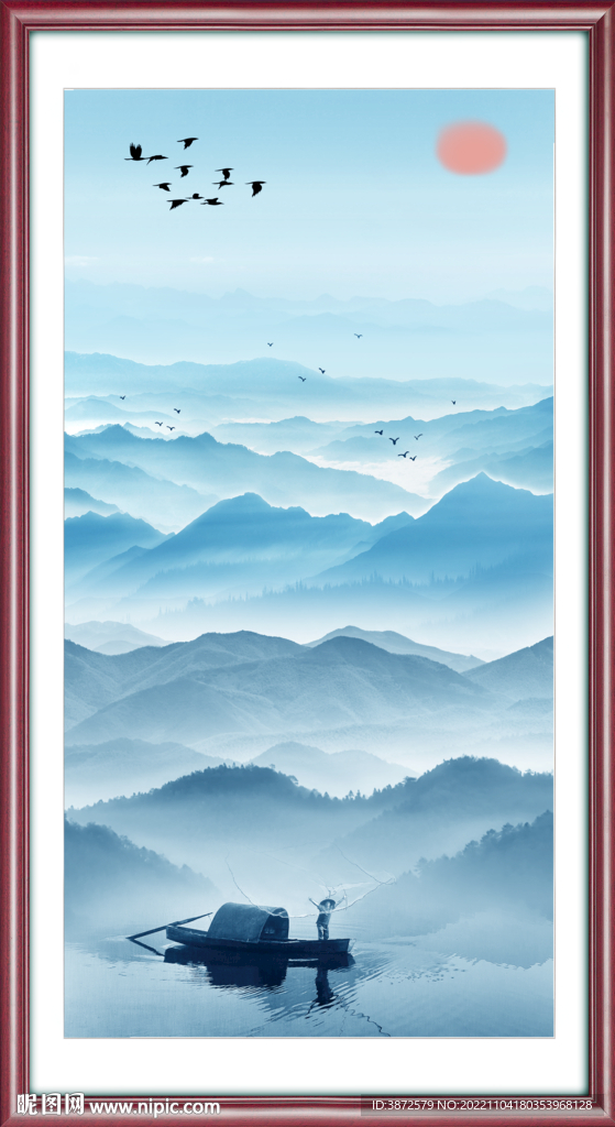 竖幅山水画