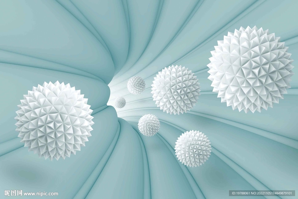 抽象空间圆形飞球背景墙