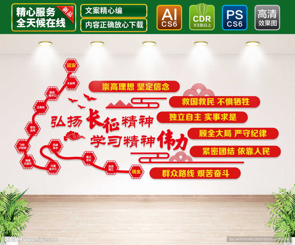 弘扬长征精神文化墙