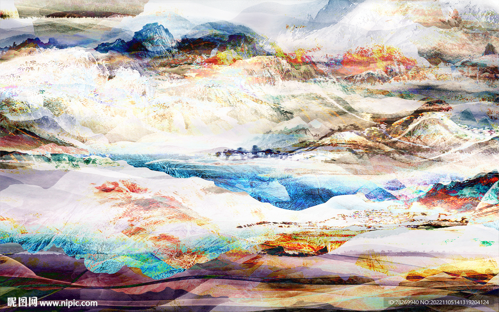 水墨山