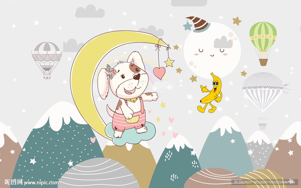 卡通儿童房背景墙