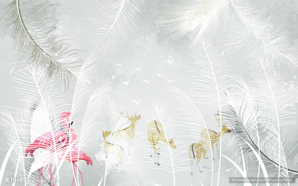 最新 高清背景墙画 TIF分层