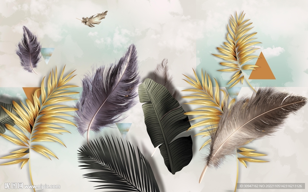 客厅 高清背景墙画 TIF分层