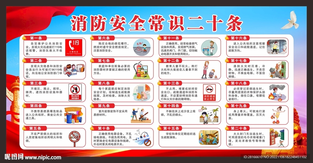 消防安全常识二十条宣传栏