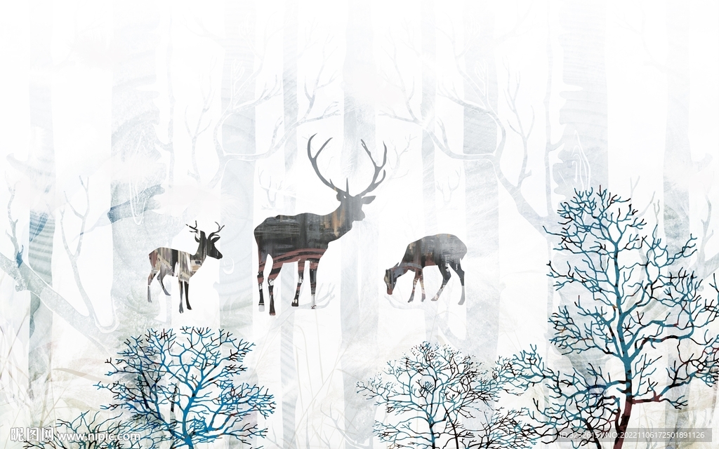 大气 欧式新无框画 TIF分层