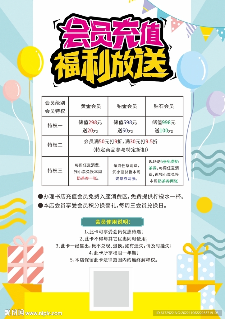 会员充值海报