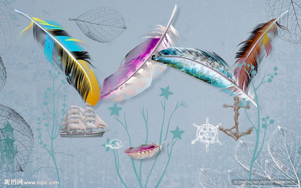 最新 高清欧式墙画 TIF分层