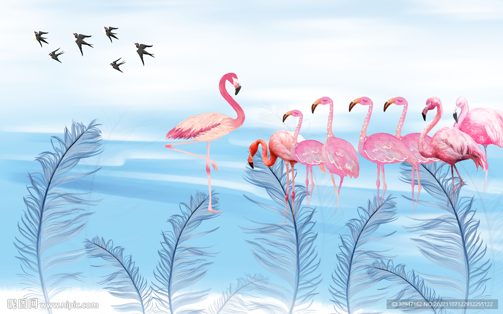 北欧 高清欧式墙画 TIF分层