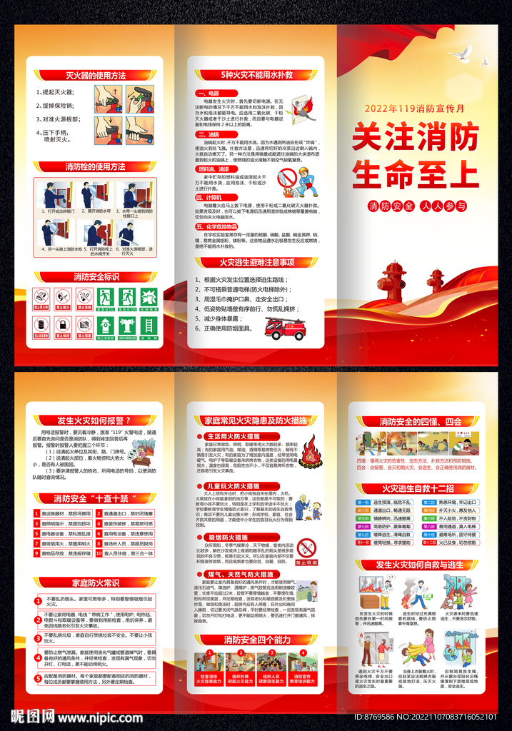 2022年消防月三折页