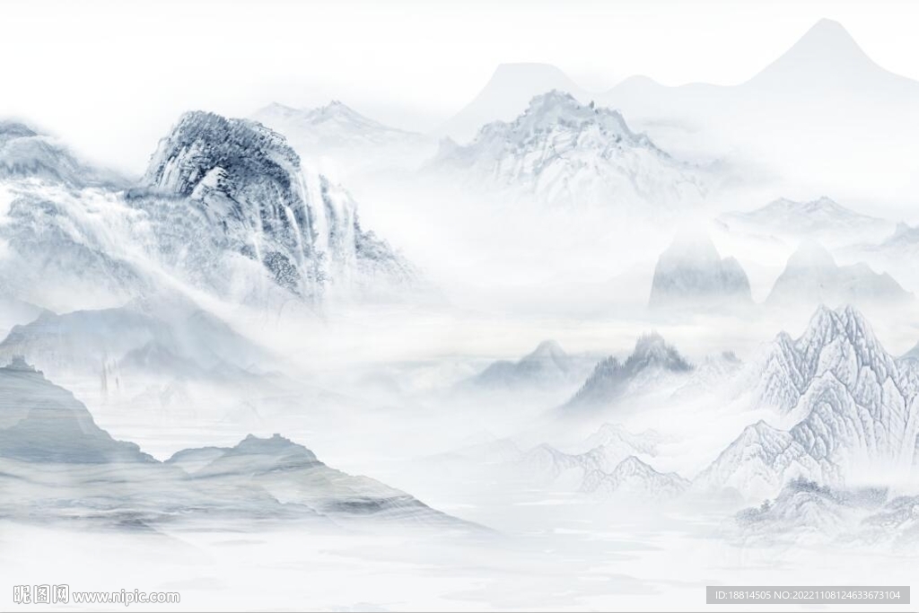 新中式山水背景墙