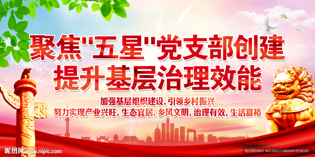 创建五星党支部展板