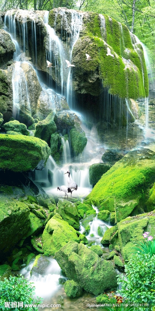 流水生财瀑布玄关