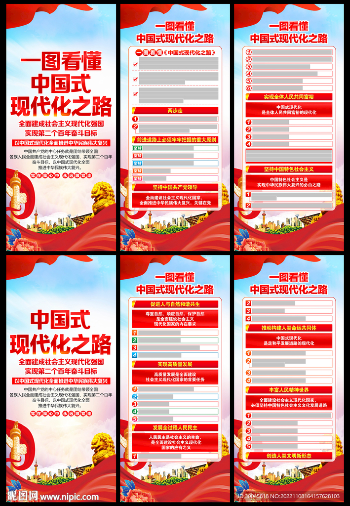 一图看懂中国式现代化之路展架
