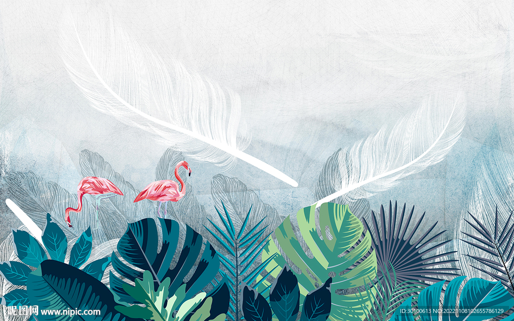 爆款 北欧背景墙画 TIF分层