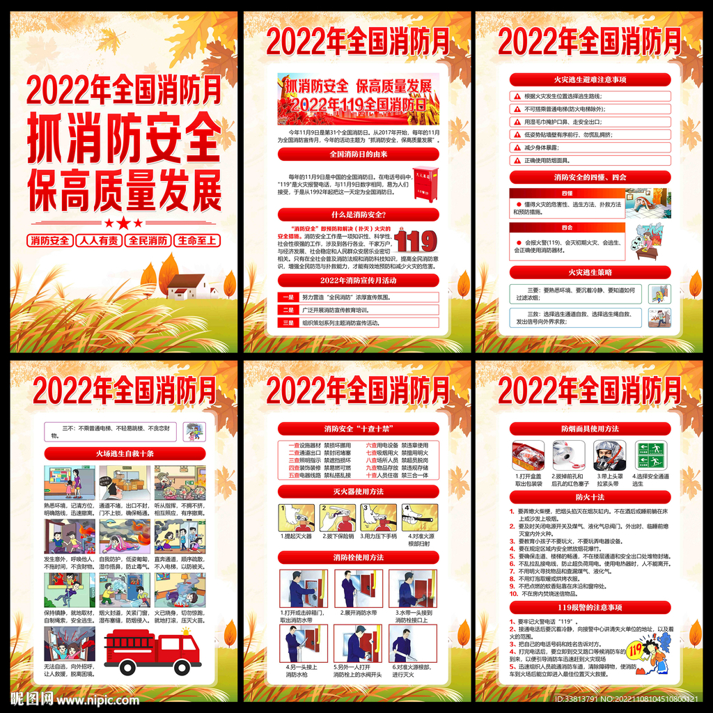 2022全国消防日展板