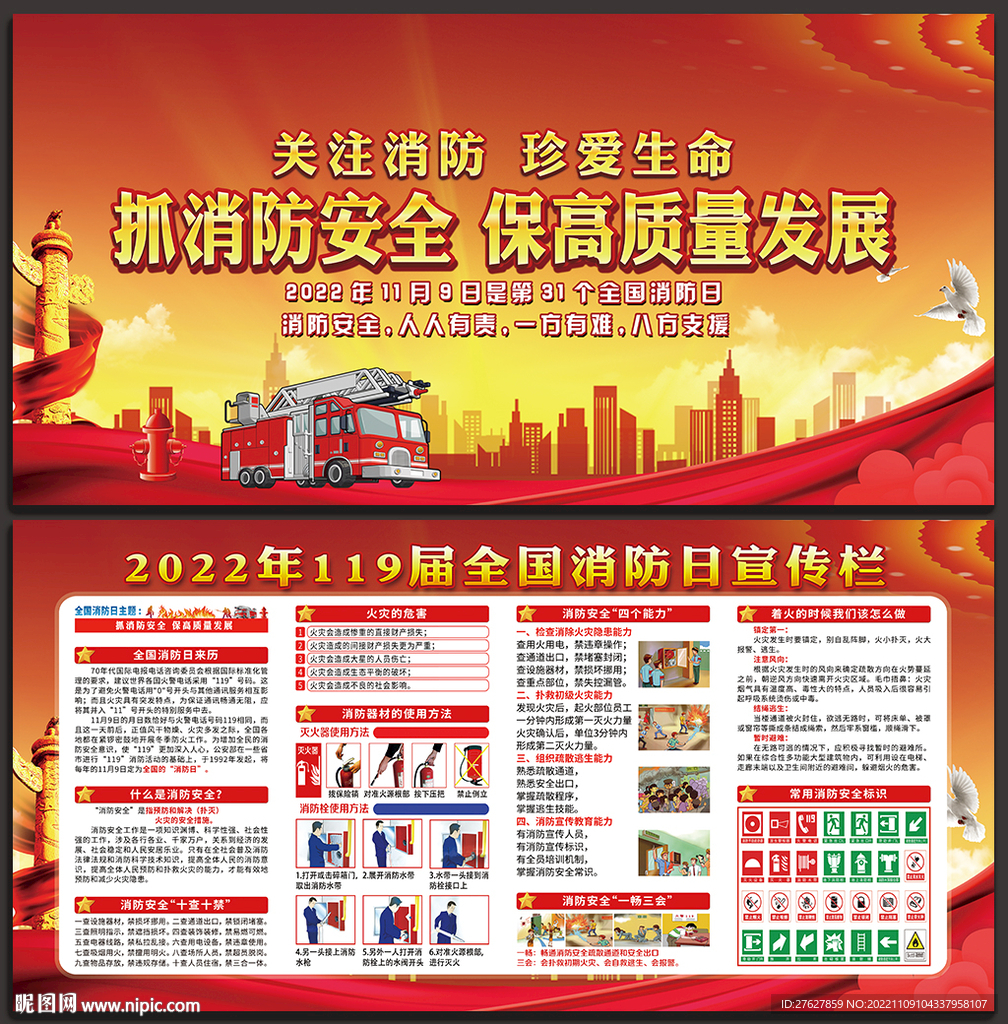 2022年消防宣传月展板