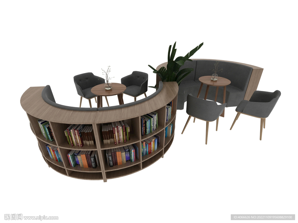 S型书柜3d模型