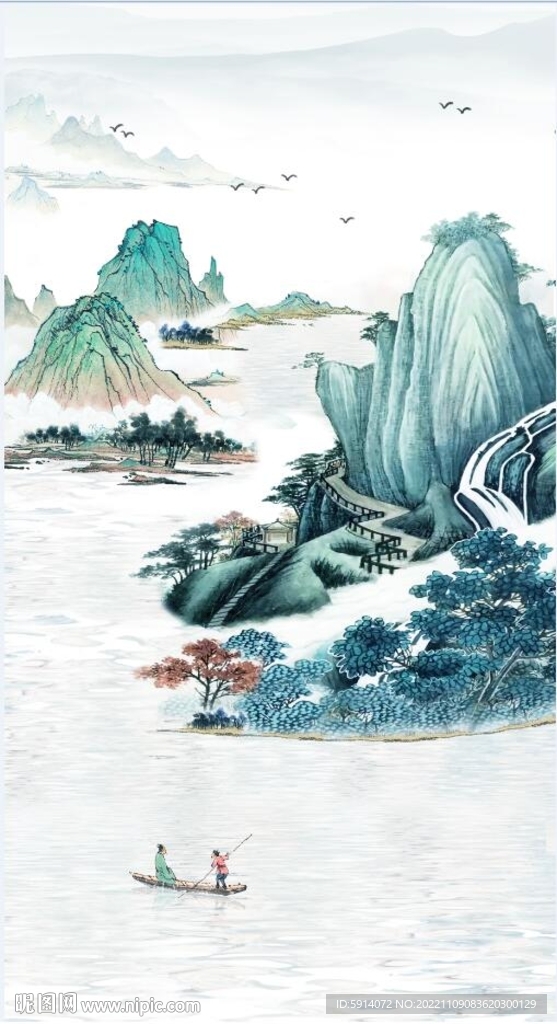 装饰画 水墨山水画 山水风情