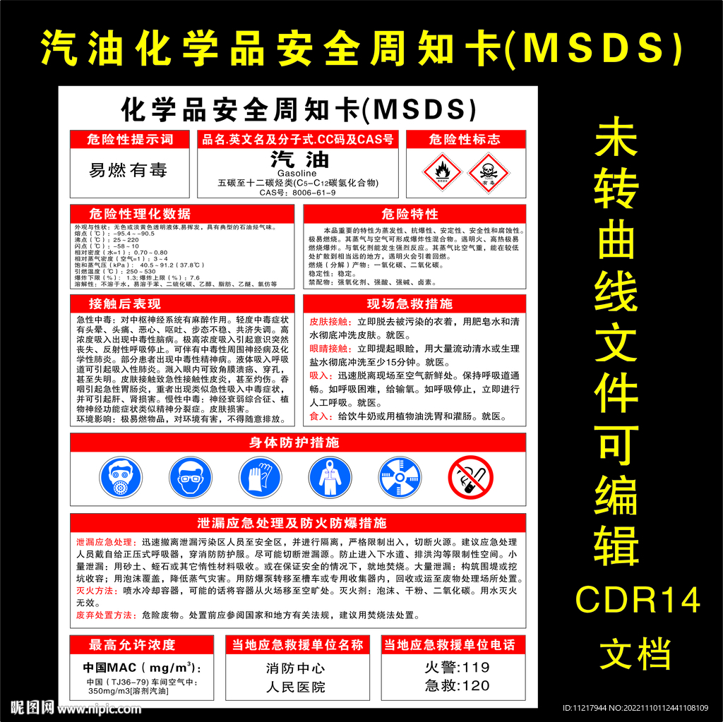 汽油周知卡MSDS