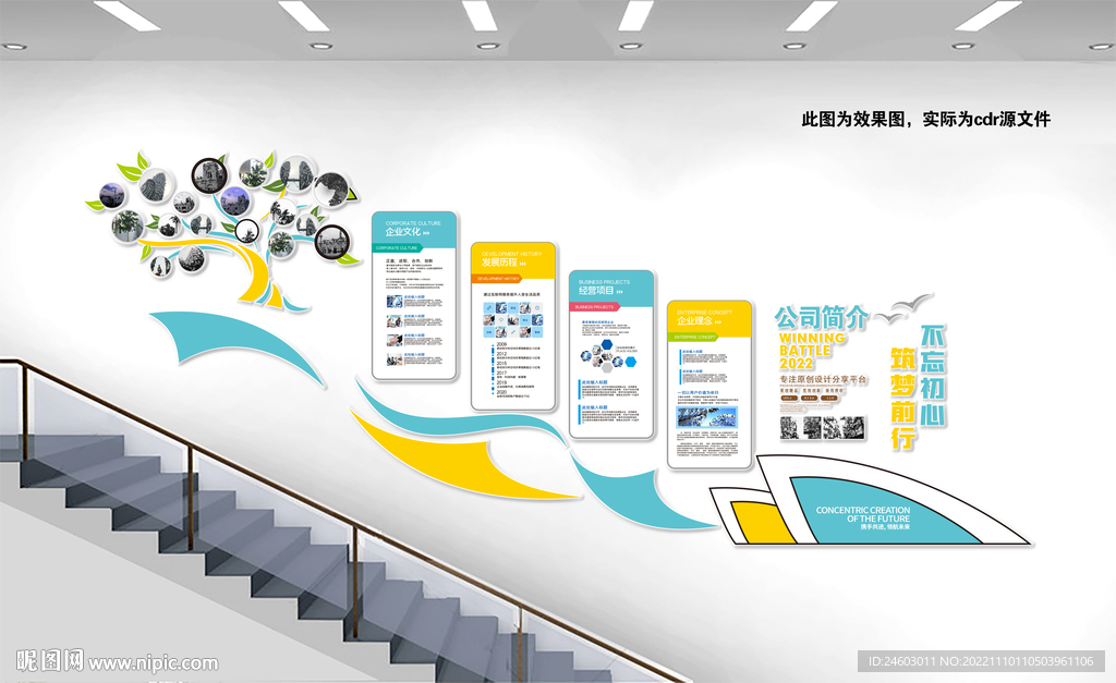 企业楼梯文化墙