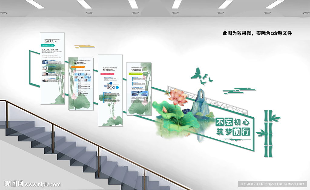 企业楼梯文化墙