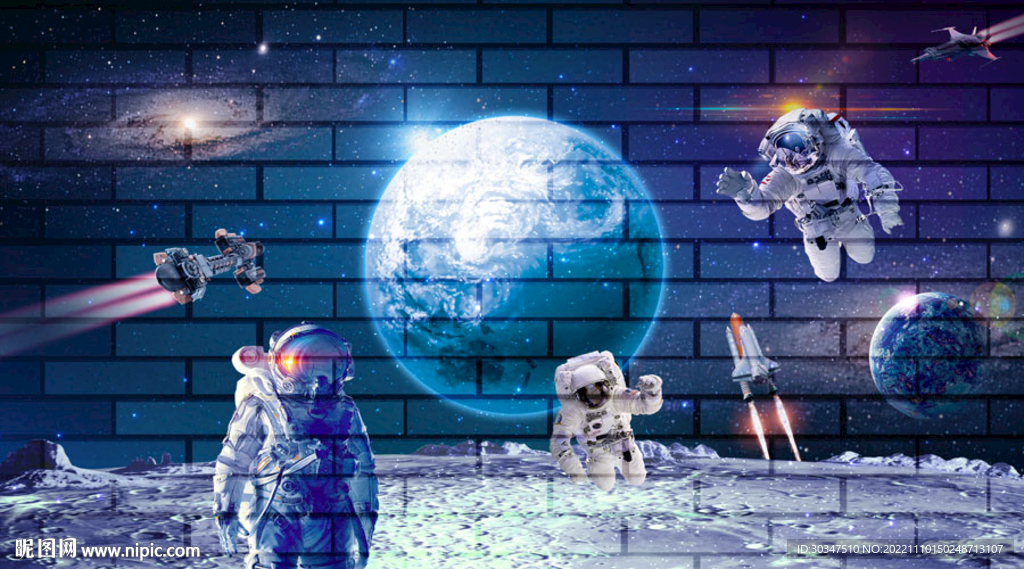 星空宇航员背景墙