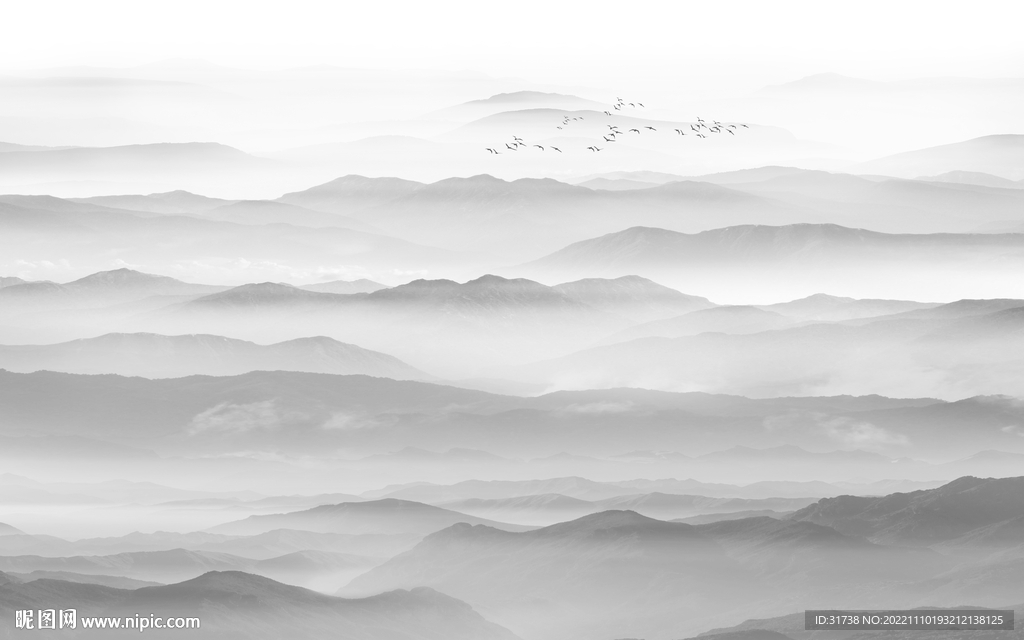 水墨山