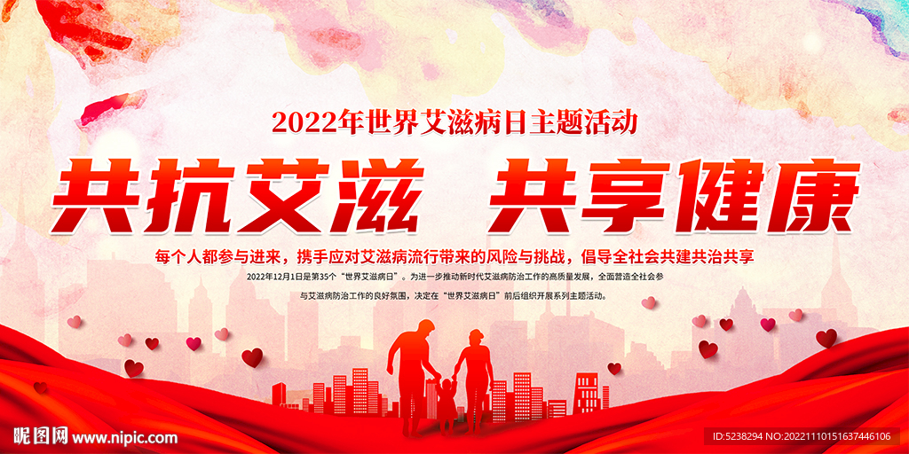 2022年世界艾滋病日宣传展板
