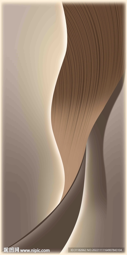 抽象诧寂风灯带曲线玄关画