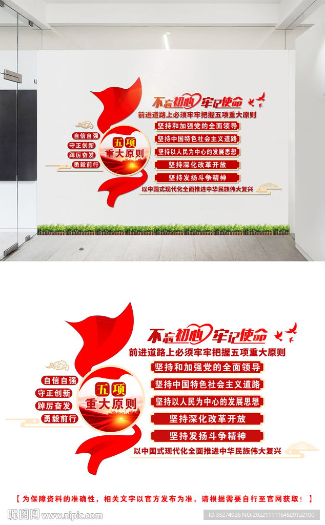 五项重大原则文化墙