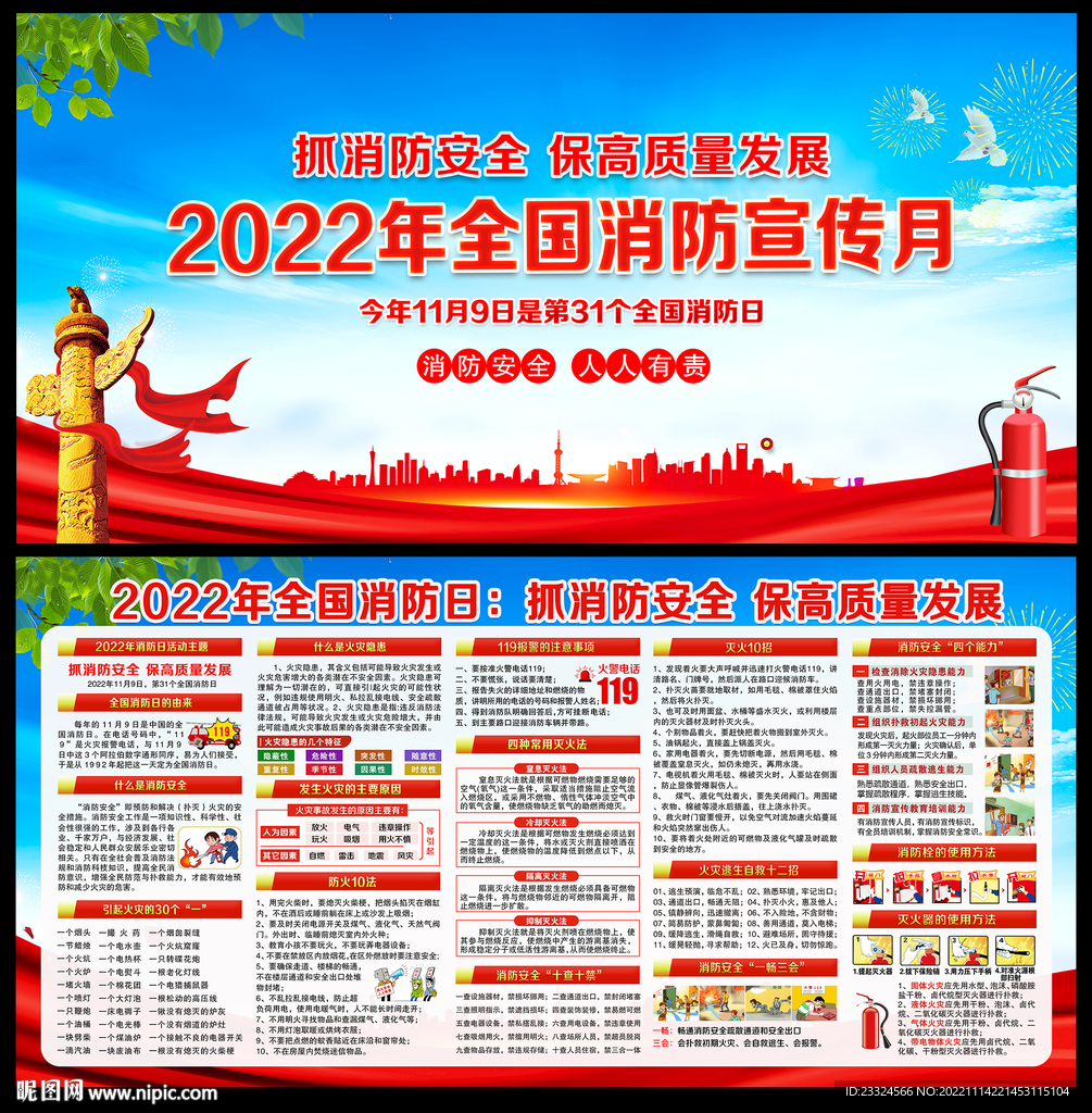 2022年消防宣传月主题展板