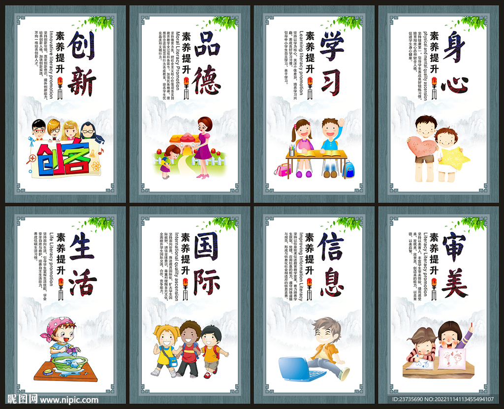 学生素养展板