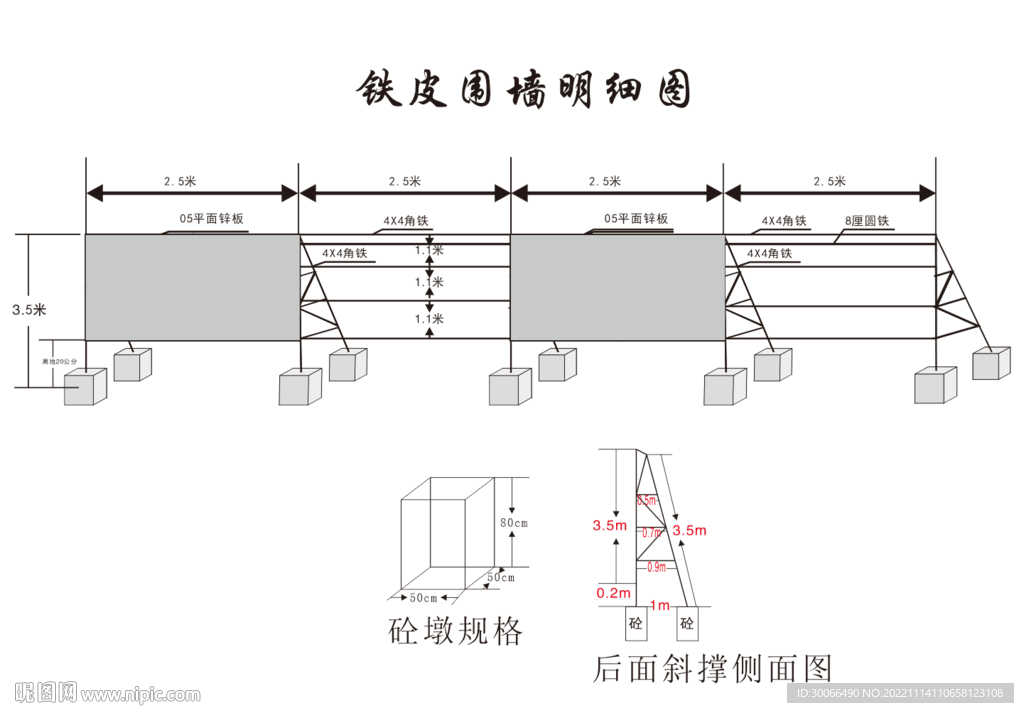 铁皮围墙明细图