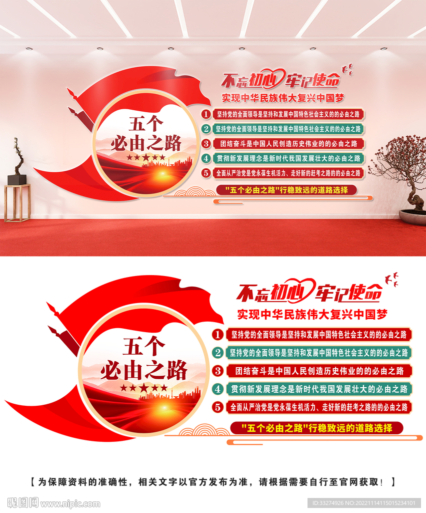 五个必由之路文化墙