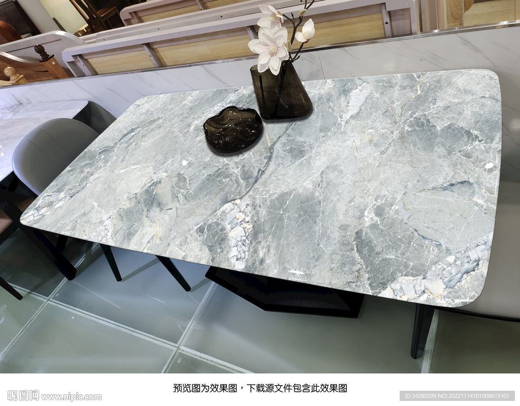 岩板餐桌奢石超晶石大理石源文件