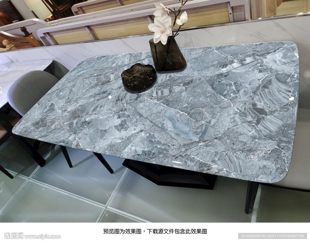 岩板餐桌奢石超晶石大理石源文件