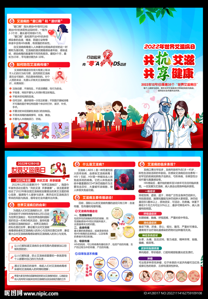 2022艾滋病日三折页